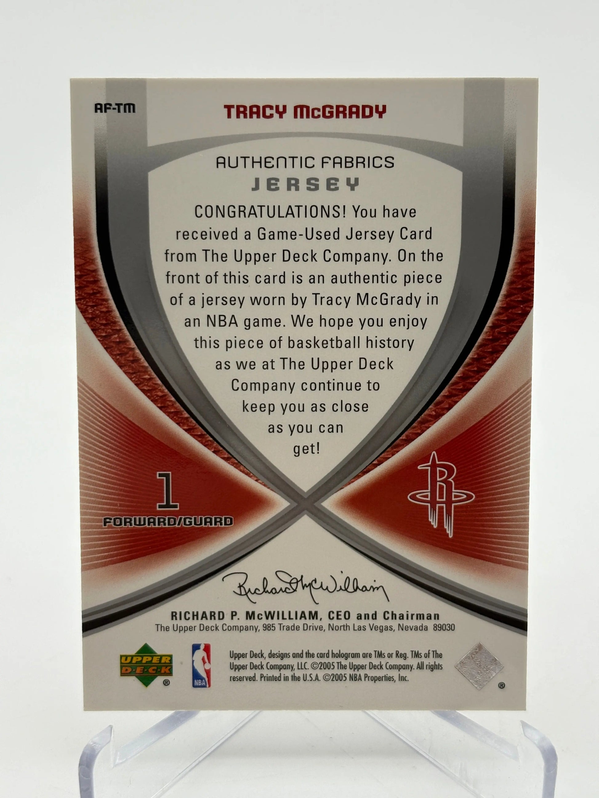 2005-06 SP Game Used Silver Edition Authentic Fabrics Tracy McGrady FRENLY BRICKS - Open 7 Days