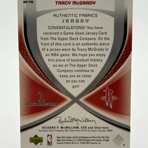 2005-06 SP Game Used Silver Edition Authentic Fabrics Tracy McGrady FRENLY BRICKS - Open 7 Days