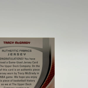 2005-06 SP Game Used Silver Edition Authentic Fabrics Tracy McGrady FRENLY BRICKS - Open 7 Days