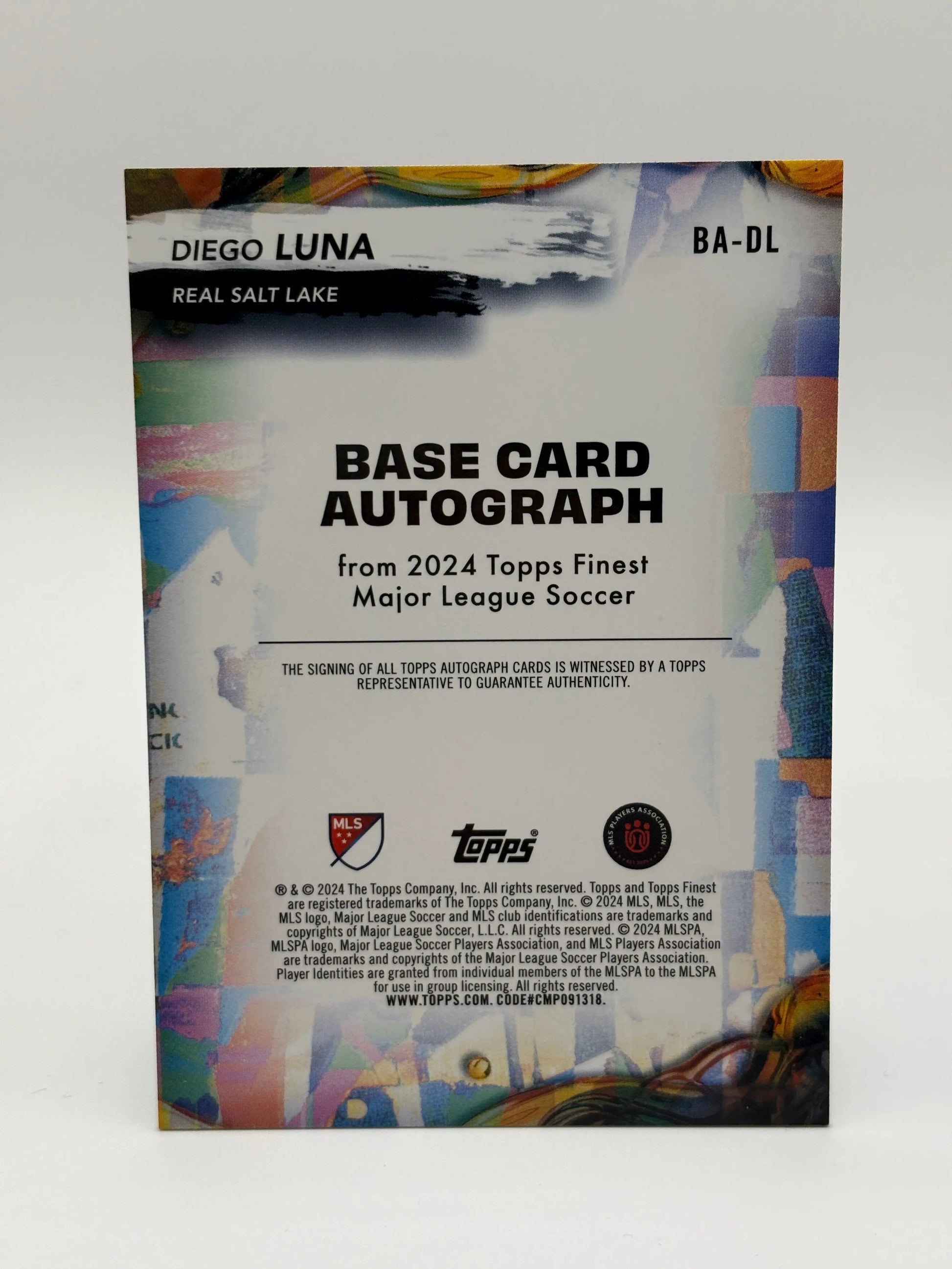 Topps Finest MLS Soccer - BA-DL Diego Luna Base Card Autograph FRENLY BRICKS - Open 7 Days