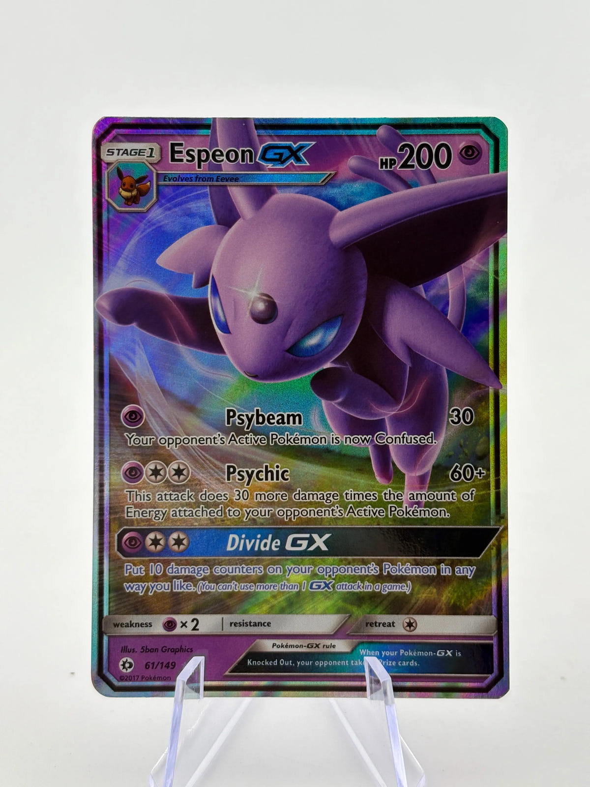 Pokemon TCG Sun Moon Base - Espeon GX 61/149 Rare LP FRENLY BRICKS - Open 7 Days image 1