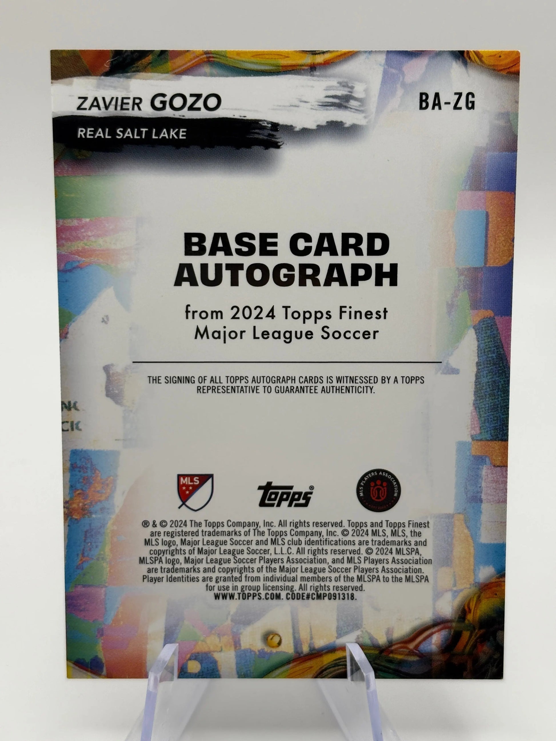 2024 Topps Finest MLS BA-ZG Zavier Gozo Real Salt Lake Autograph RC FRENLY BRICKS - Open 7 Days