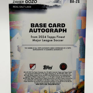 2024 Topps Finest MLS BA-ZG Zavier Gozo Real Salt Lake Autograph RC FRENLY BRICKS - Open 7 Days