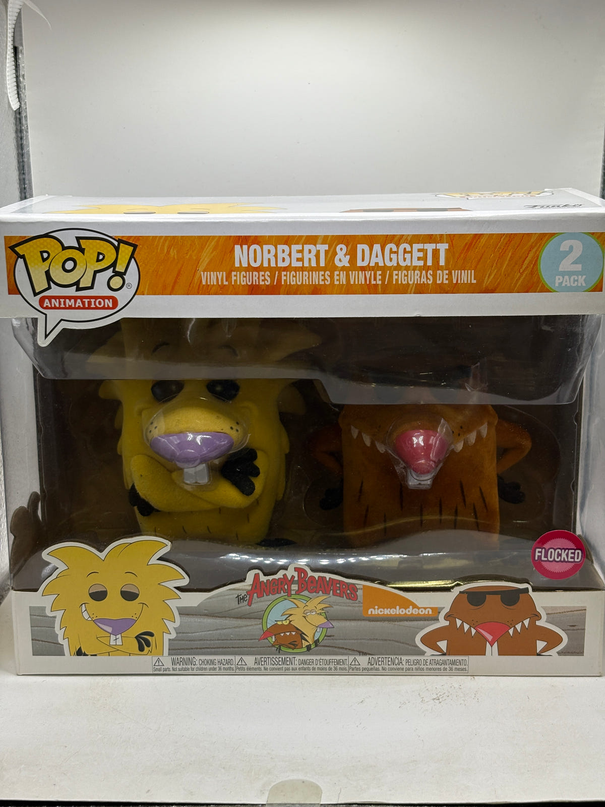 Funko POP! Animation Angry Beavers 2 Pack Norbert & Daggett Flocked Vinyl Figures image 1