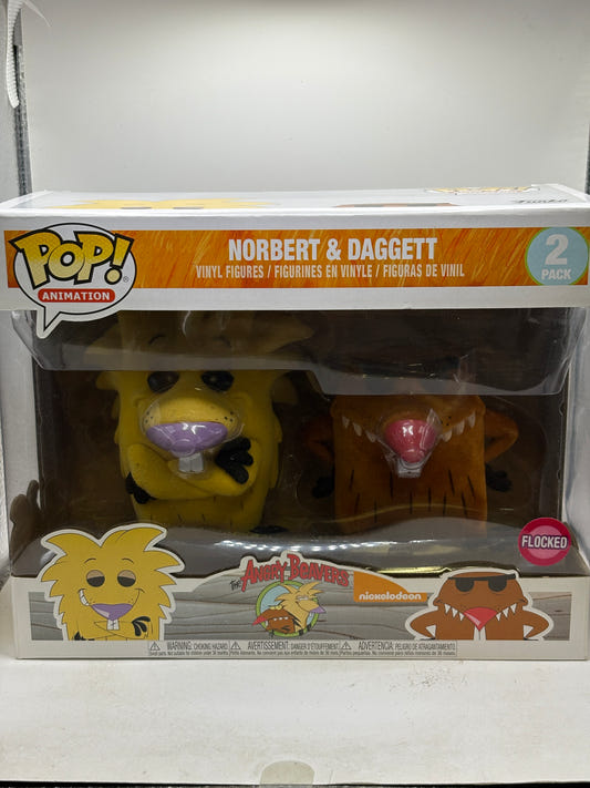 Funko POP! Animation Angry Beavers 2 Pack Norbert & Daggett Flocked Vinyl Figures