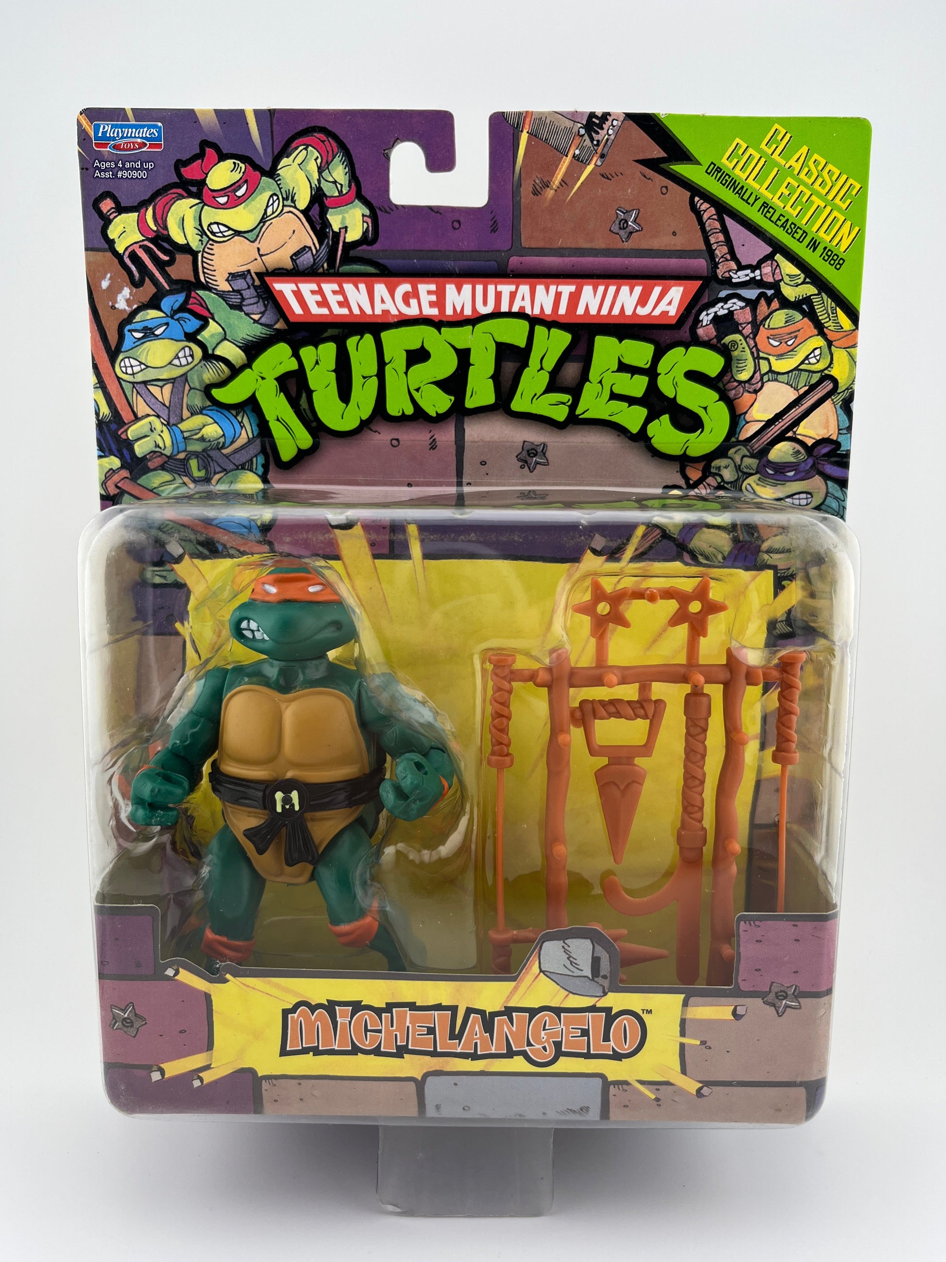 Michelangelo TMNT Classic Collection Playmates 2013 Reissue 1988 Factory Sealed FRENLY BRICKS - Open 7 Days