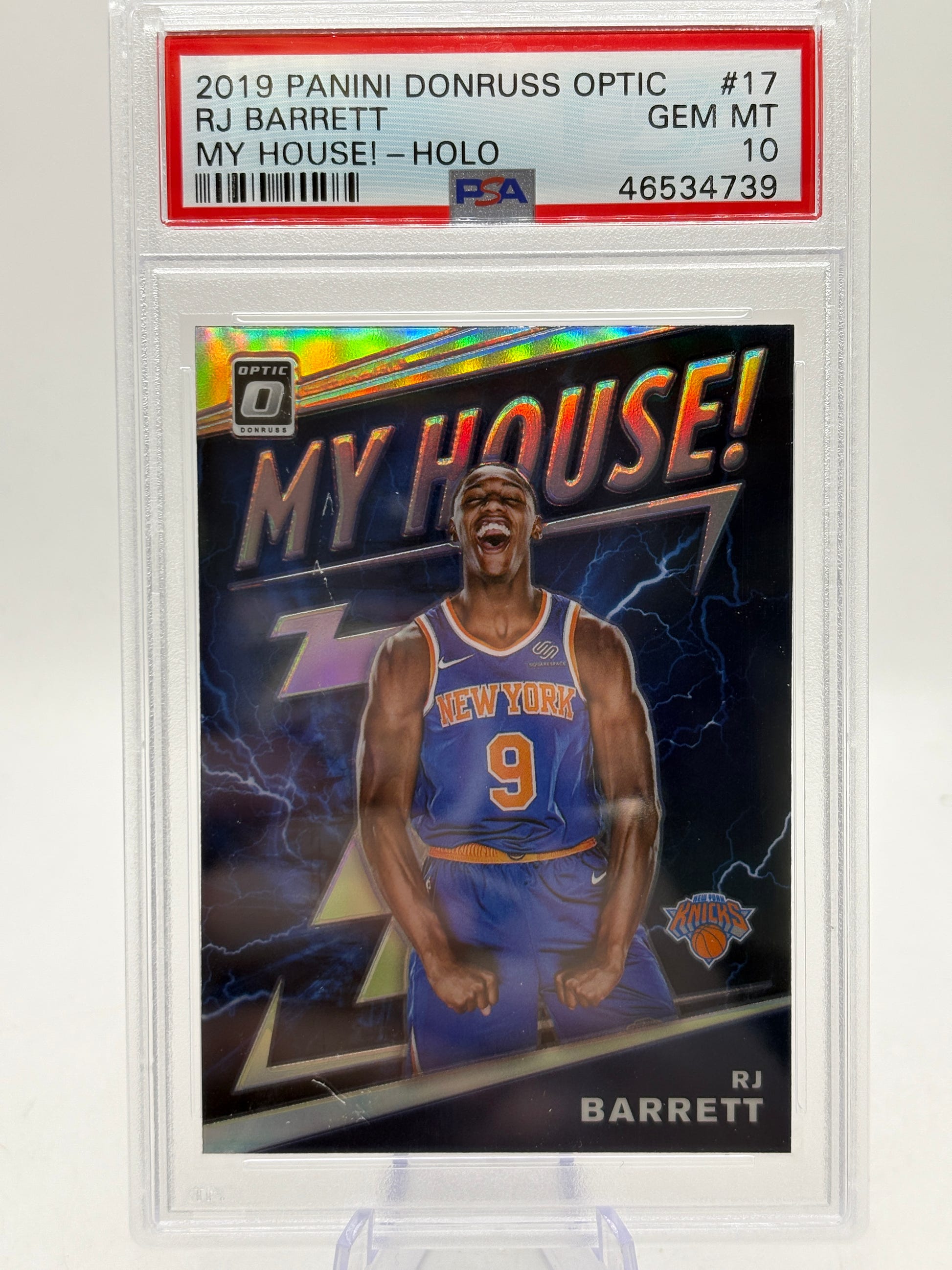 2019 Panini Donruss Optic #17 RJ Barrett My House Holo PSA 10 image 1