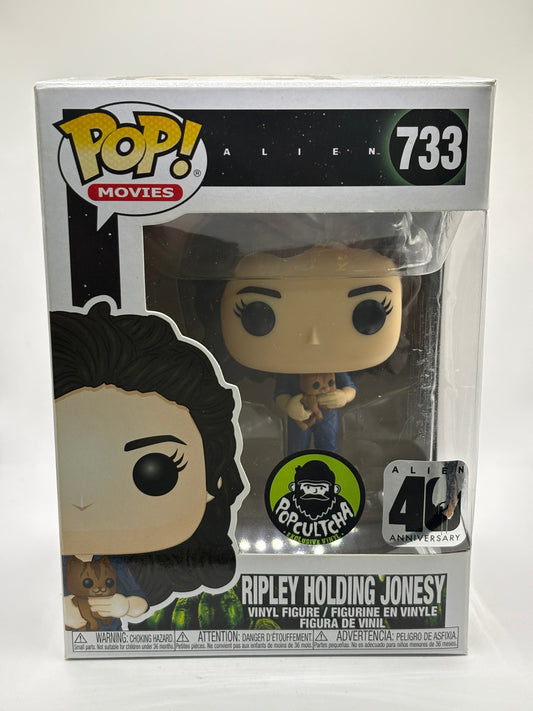 Funko POP! Movies Alien #733 Ripley Holding Jonesy Popcultcha Exclusive FRENLY BRICKS - Open 7 Days