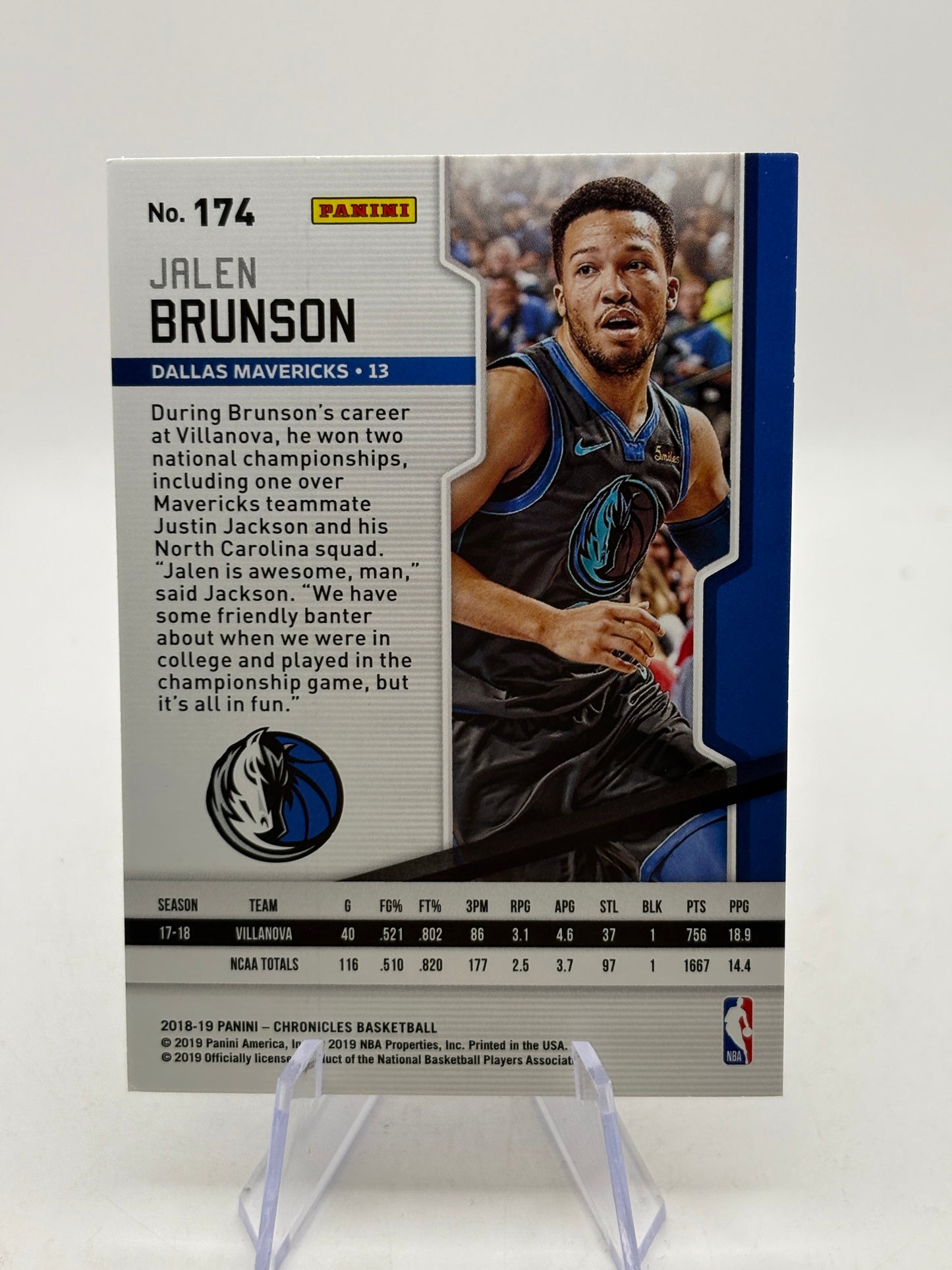 2018-19 Panini Chronicles #174 Jalen Brunson Playoff Rookie