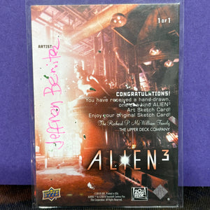 2018 Upper Deck Alien 3 Artist Sketch Card 1/1 Jeffrey Benitez FRENLY BRICKS - Open 7 Days