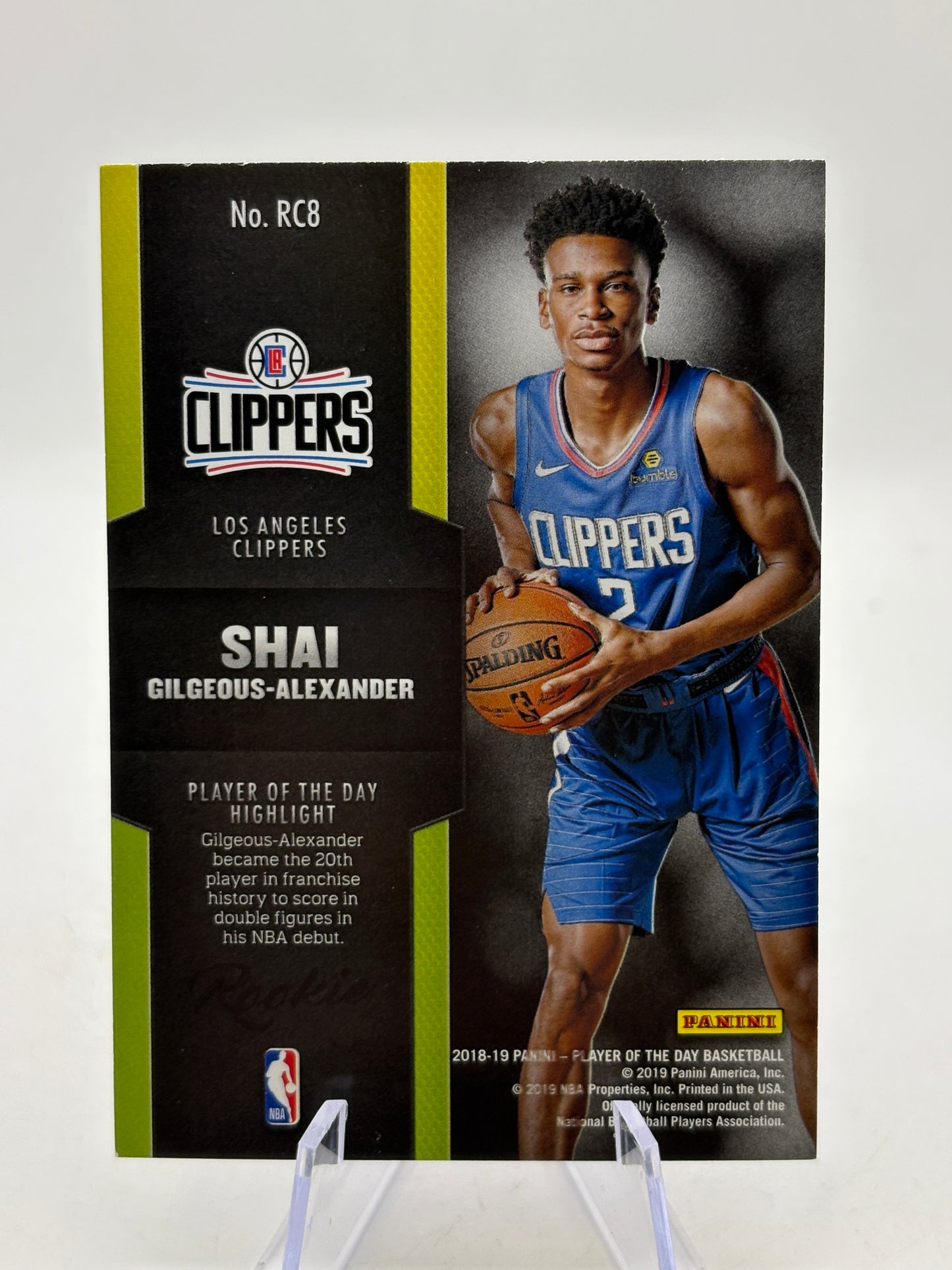 2018-19 Player of the Day Basketball #RC8 Shai Gilgeous Alexander