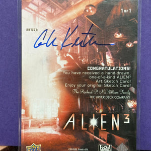 2018 Upper Deck Alien 3 Artist Sketch Card 1/1 FRENLY BRICKS - Open 7 Days
