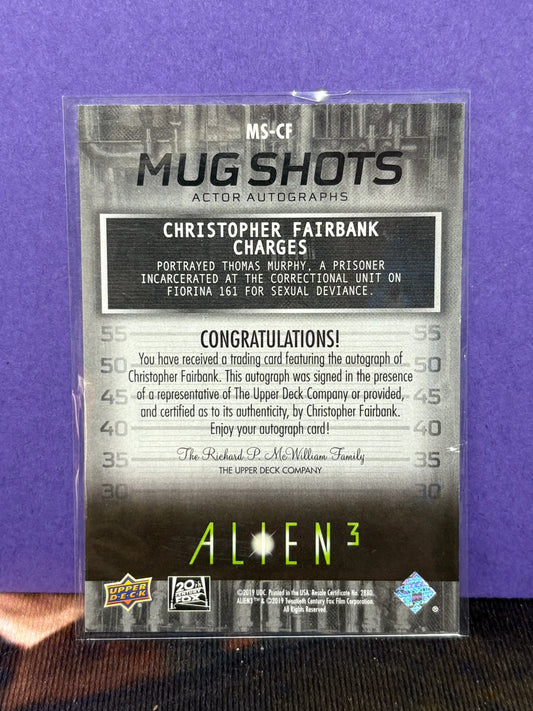 Christopher Fairbank 2019 Upper Deck Alien 3 Autograph Card Auto Inscription FRENLY BRICKS - Open 7 Days