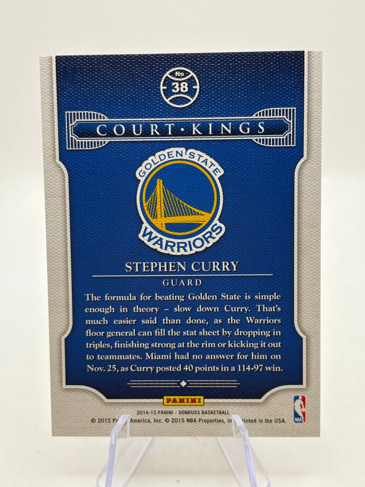 2014-15 Panini Donruss - #38 Stephen Curry Stat Line 76/84 Court Kings