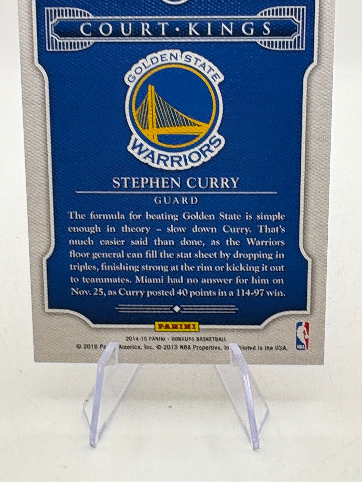 2014-15 Panini Donruss - #38 Stephen Curry Stat Line 76/84 Court Kings