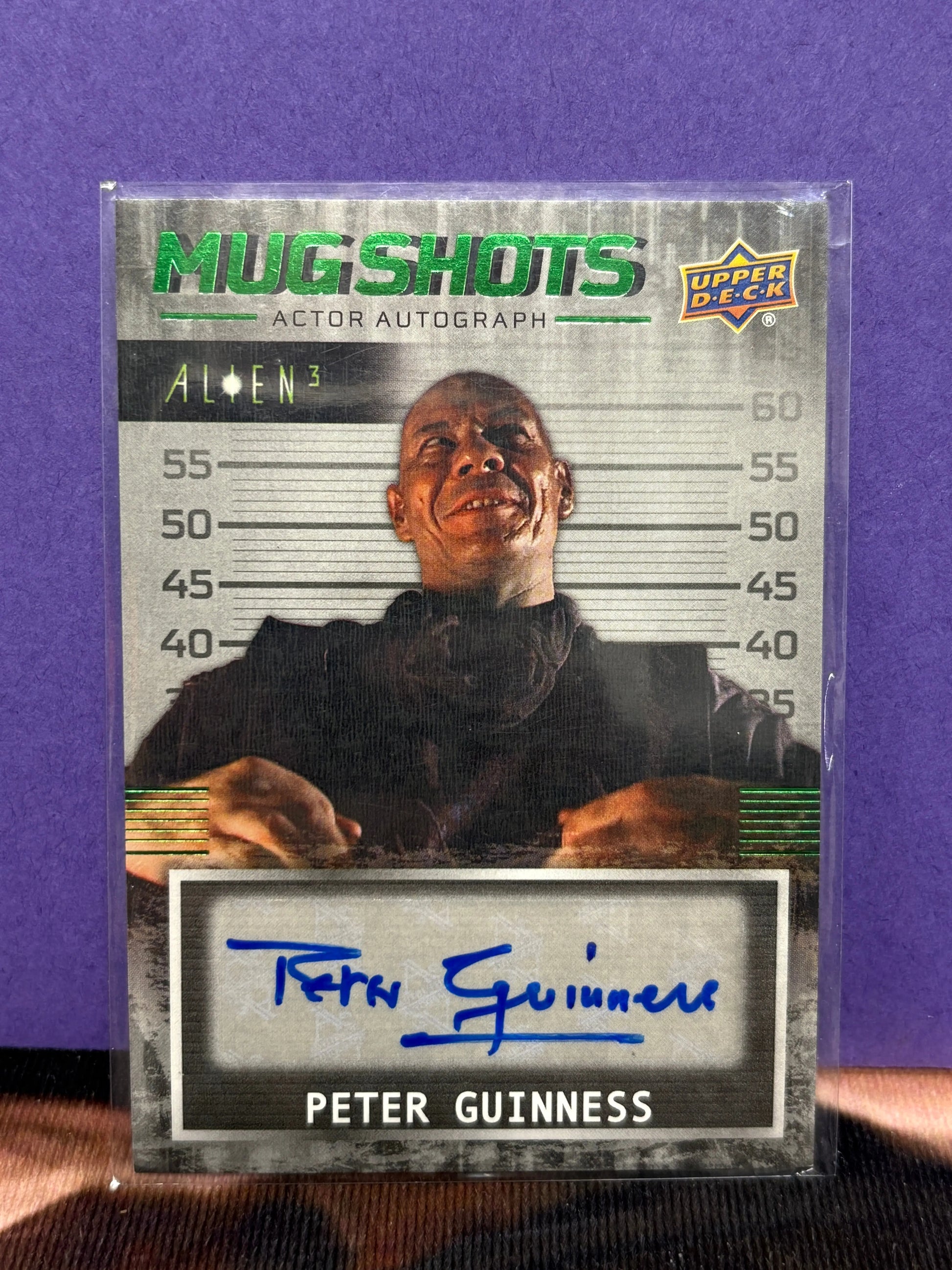 2021 Upper Deck Alien3 MugShots Green Peter Gregor As Peter Guinness #MS-PG Auto (1) FRENLY BRICKS - Open 7 Days