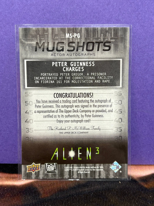 2021 Upper Deck Alien3 MugShots Green Peter Gregor As Peter Guinness #MS-PG Auto (1) FRENLY BRICKS - Open 7 Days
