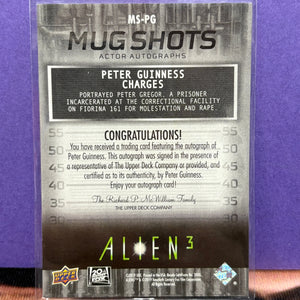 2021 Upper Deck Alien3 MugShots Green Peter Gregor As Peter Guinness #MS-PG Auto (1) FRENLY BRICKS - Open 7 Days