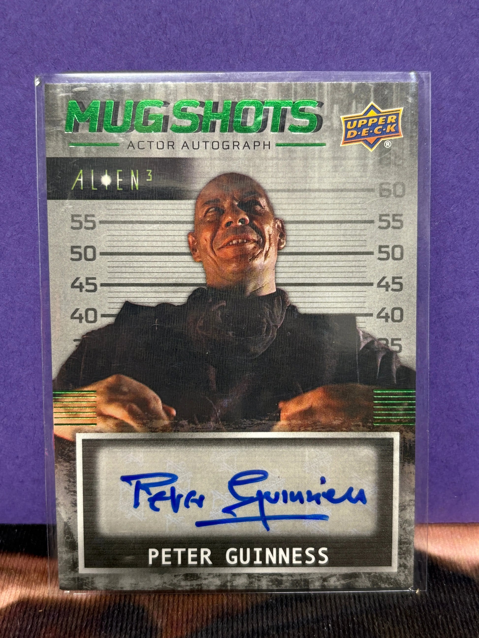 2021 Upper Deck Alien3 MugShots Green Peter Gregor As Peter Guinness #MS-PG Auto (2) FRENLY BRICKS - Open 7 Days