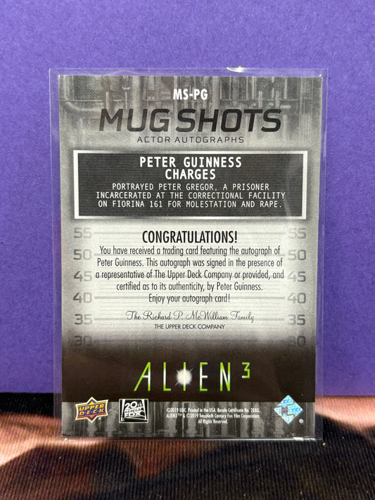 2021 Upper Deck Alien3 MugShots Green Peter Gregor As Peter Guinness #MS-PG Auto (3) FRENLY BRICKS - Open 7 Days