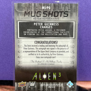 2021 Upper Deck Alien3 MugShots Green Peter Gregor As Peter Guinness #MS-PG Auto (3) FRENLY BRICKS - Open 7 Days