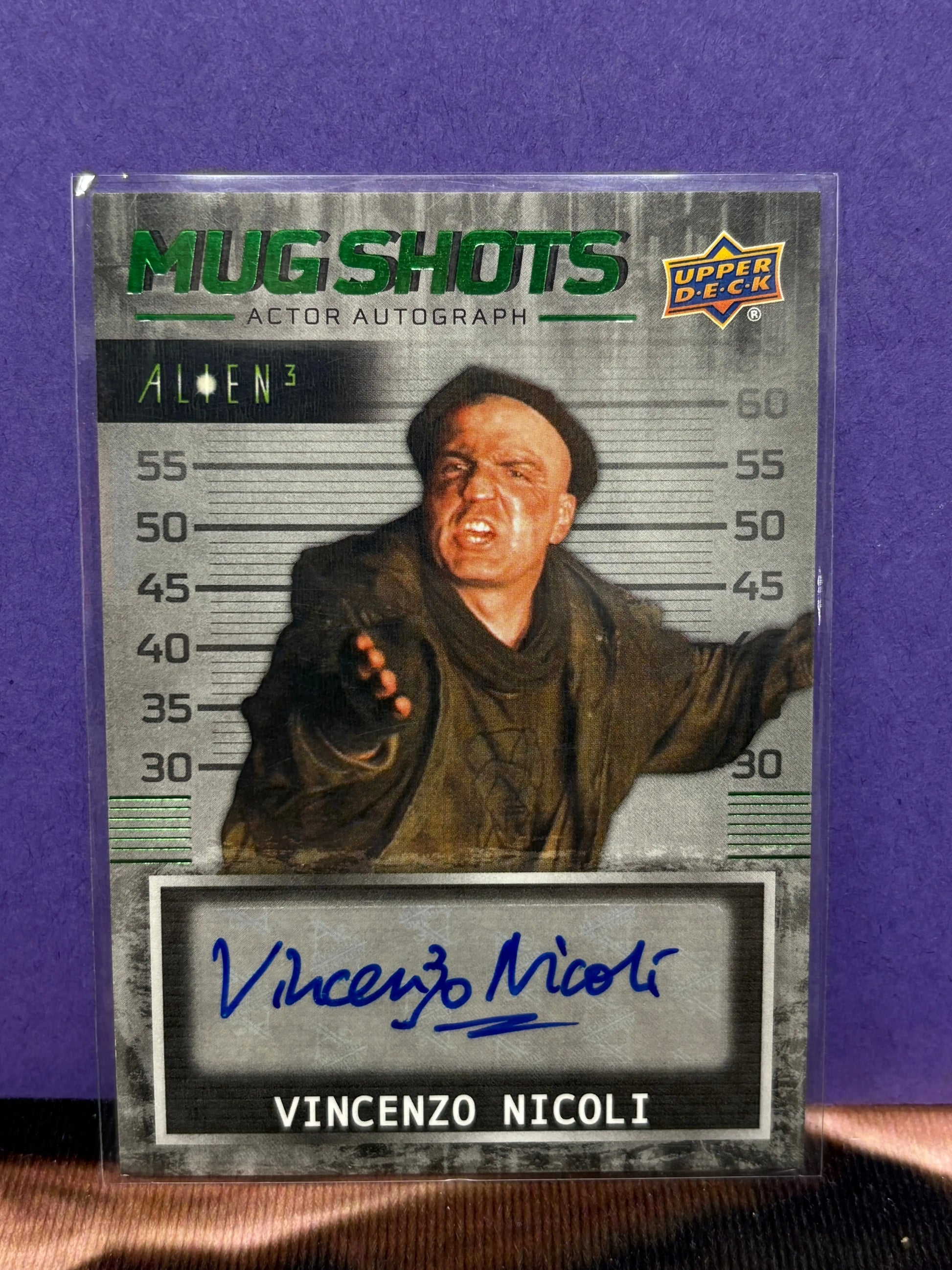 2021 Upper Deck Alien 3 #MS-VN Vincenzo Nicoli Mug Shots Green Autographs (1) FRENLY BRICKS - Open 7 Days