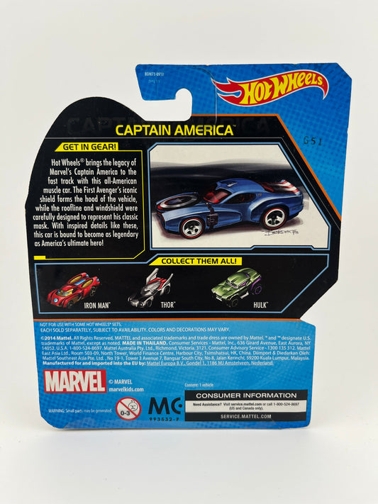 Hot Wheels 2014 - Character Cars - Marvel's Captain America Car 1/64 New in Box FRENLY BRICKS - Open 7 Days
