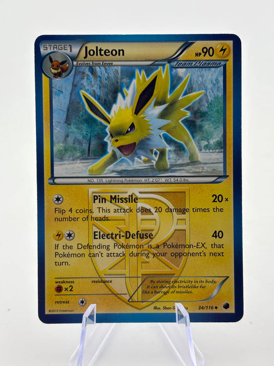 Pokemon TCG Plasma Freeze - Jolteon 34/116 Uncommon Non Holo LP FRENLY BRICKS - Open 7 Days