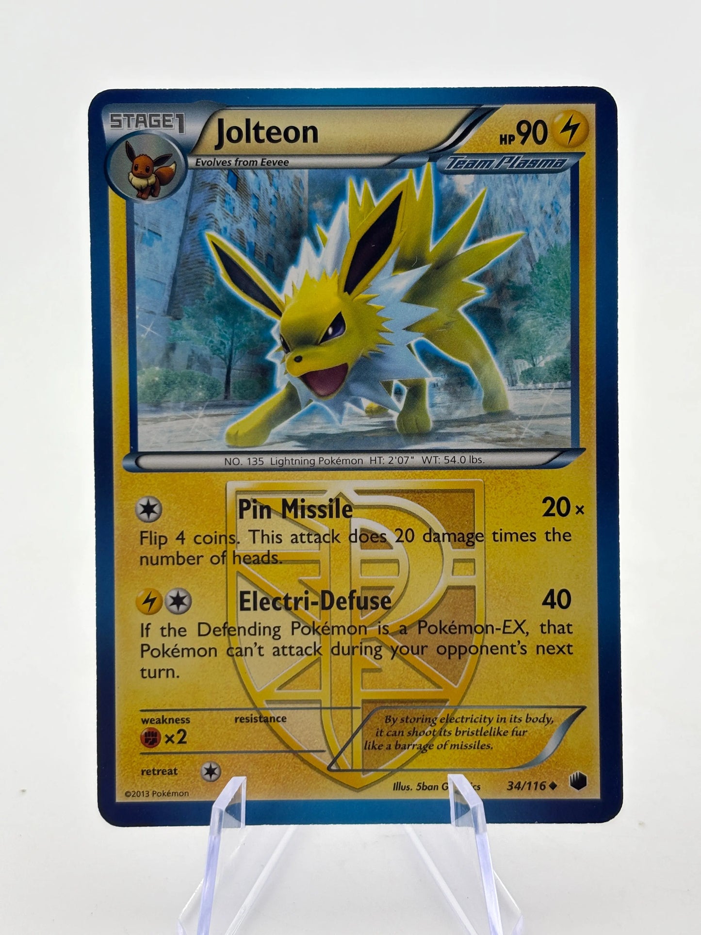 Pokemon TCG Plasma Freeze - Jolteon 34/116 Uncommon Non Holo LP FRENLY BRICKS - Open 7 Days