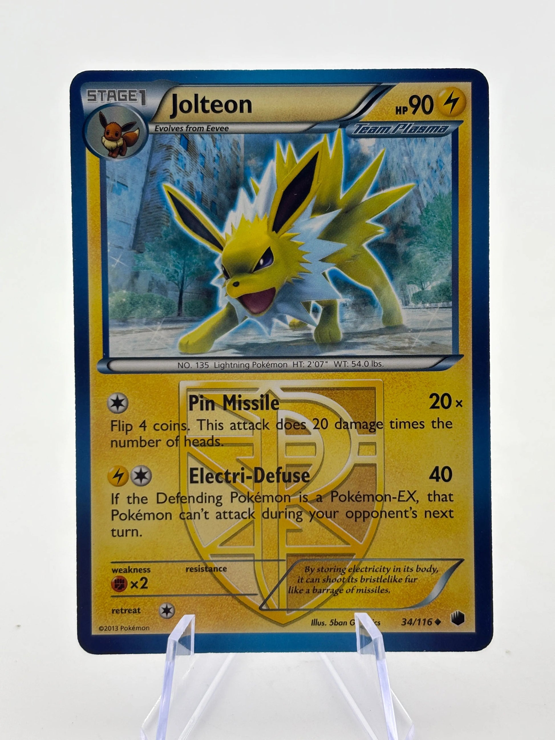 Pokemon TCG Plasma Freeze - Jolteon 34/116 Uncommon Non Holo LP FRENLY BRICKS - Open 7 Days