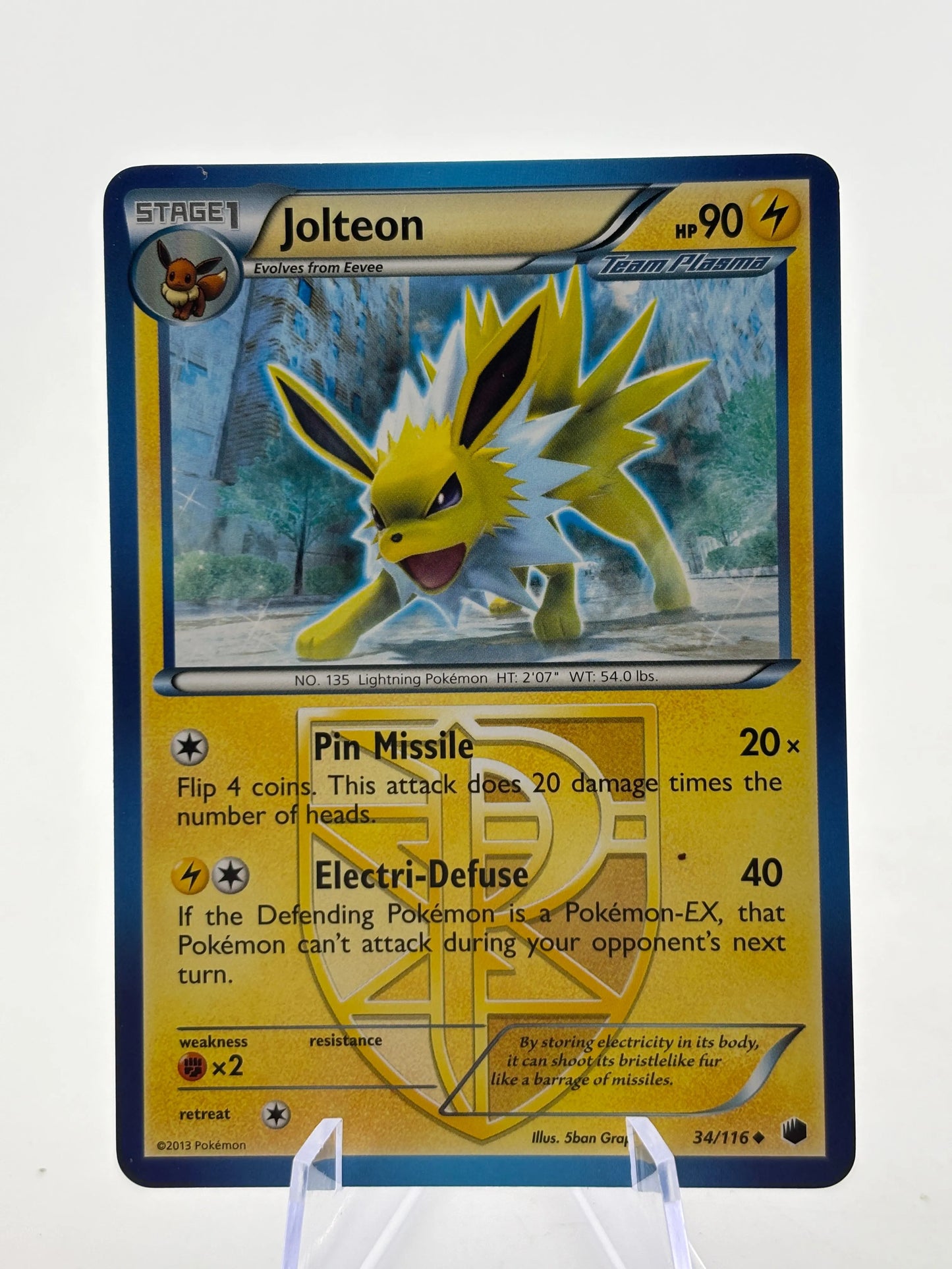 Pokemon TCG Plasma Freeze - Jolteon 34/116 Uncommon Non Holo LP (1) FRENLY BRICKS - Open 7 Days