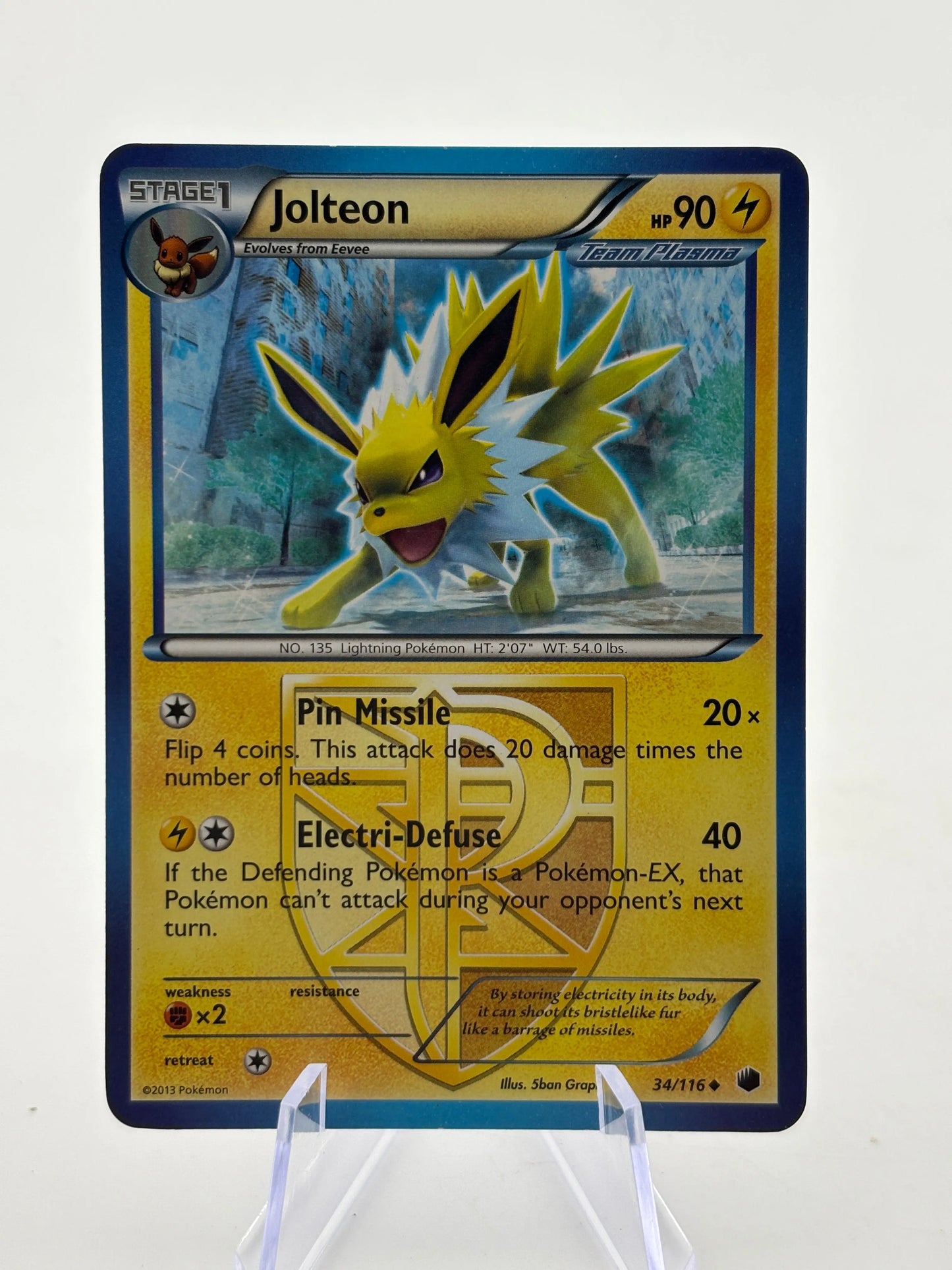 Pokemon TCG Plasma Freeze - Jolteon 34/116 Uncommon Non Holo LP (2) FRENLY BRICKS - Open 7 Days