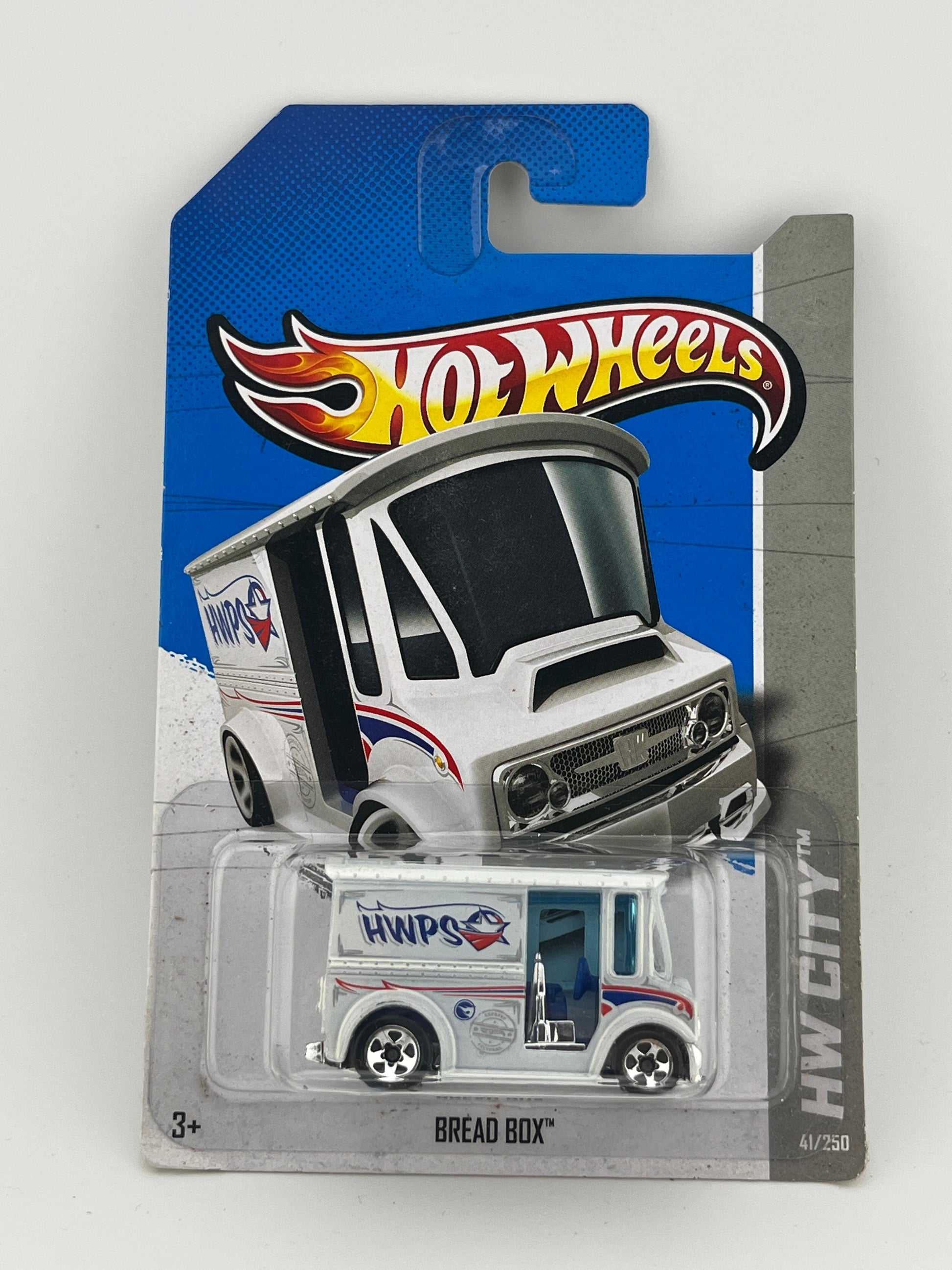 2013 Hot Wheels Treasure Hunt #11 HW City-City Works BREAD BOX White w/Chrome5Sp FRENLY BRICKS - Open 7 Days