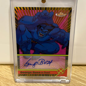2025 Topps Finest Marvel George Buza As Beast Gold Refractor Auto /50 FRENLY BRICKS - Open 7 Days