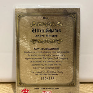 2023 Fleer Ultra Midnight Sons Shades /100 by Andre Meister Morbius Auto FRENLY BRICKS - Open 7 Days