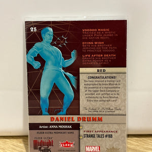 2023 Fleer Ultra Midnight Sons Red /100 Daniel Drumm by Anna Moshak #25 Auto 5vc FRENLY BRICKS - Open 7 Days