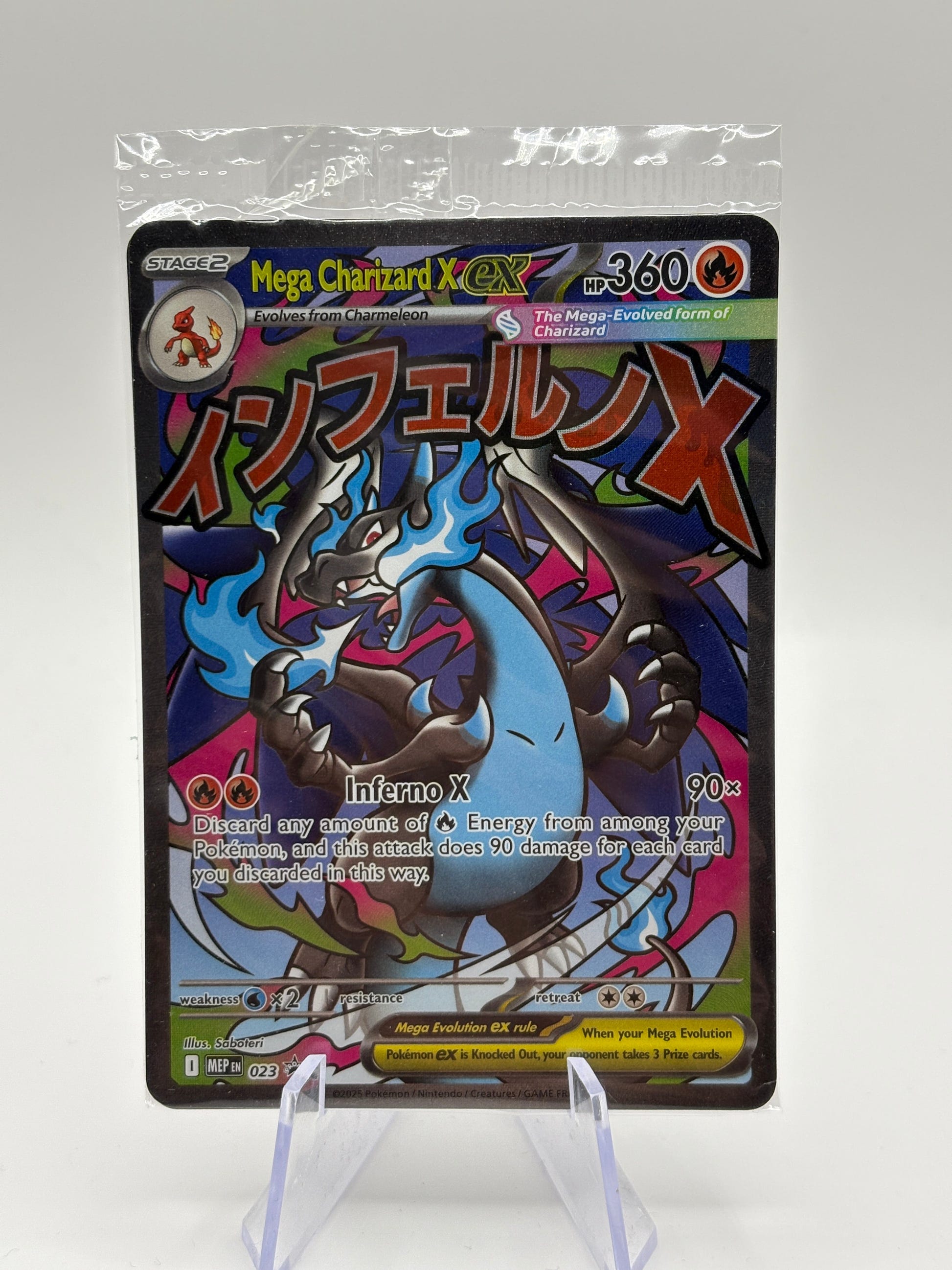 Pokémon Mega Charizard X ex 023 Phantasmal Flames UPC Promo Holo Mega SEALED NEW FRENLY BRICKS - Open 7 Days image 1