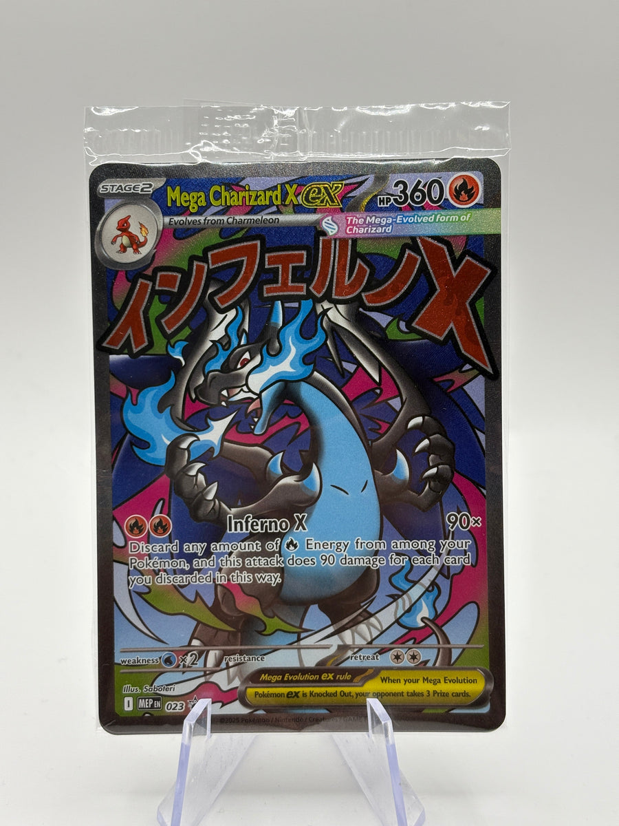 Pokémon Mega Charizard X ex 023 Phantasmal Flames UPC Promo Holo Mega SEALED (1) FRENLY BRICKS - Open 7 Days