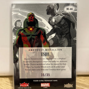 2023 Fleer Ultra Midnight Sons Medallions Purple Amethyst 35/35 Vision #M-46 FRENLY BRICKS - Open 7 Days