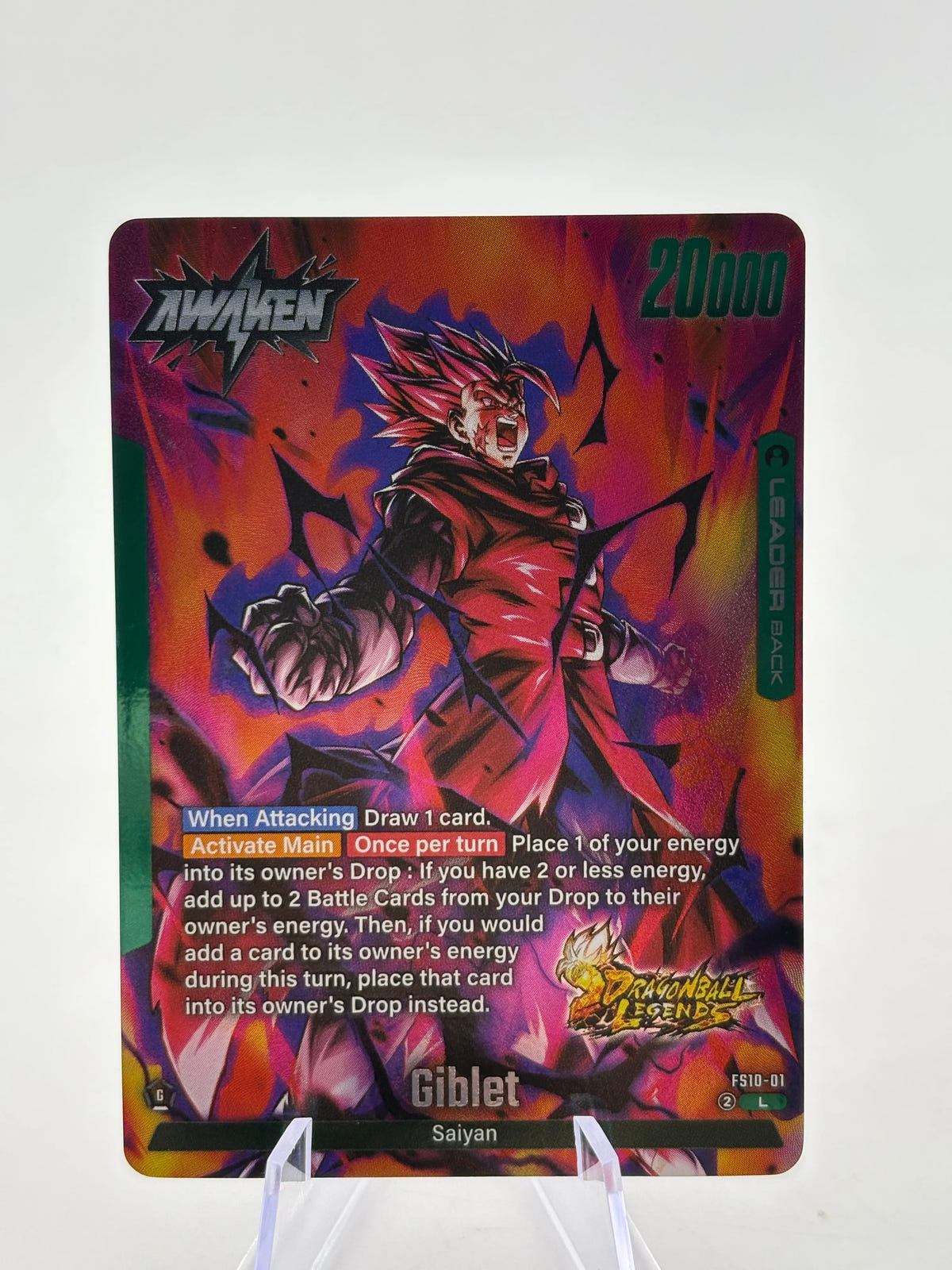 Dragon Ball Super Fusion World - Giblet FS10-01 Leader Holo DB Legends FRENLY BRICKS - Open 7 Days image 1
