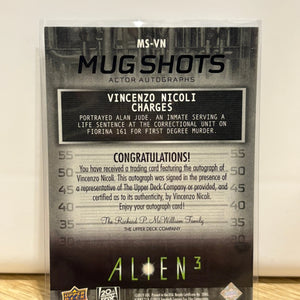 2021 Upper Deck Alien 3 #MS-VN Vincenzo Nicoli Mug Shots Green Autographs (3) FRENLY BRICKS - Open 7 Days