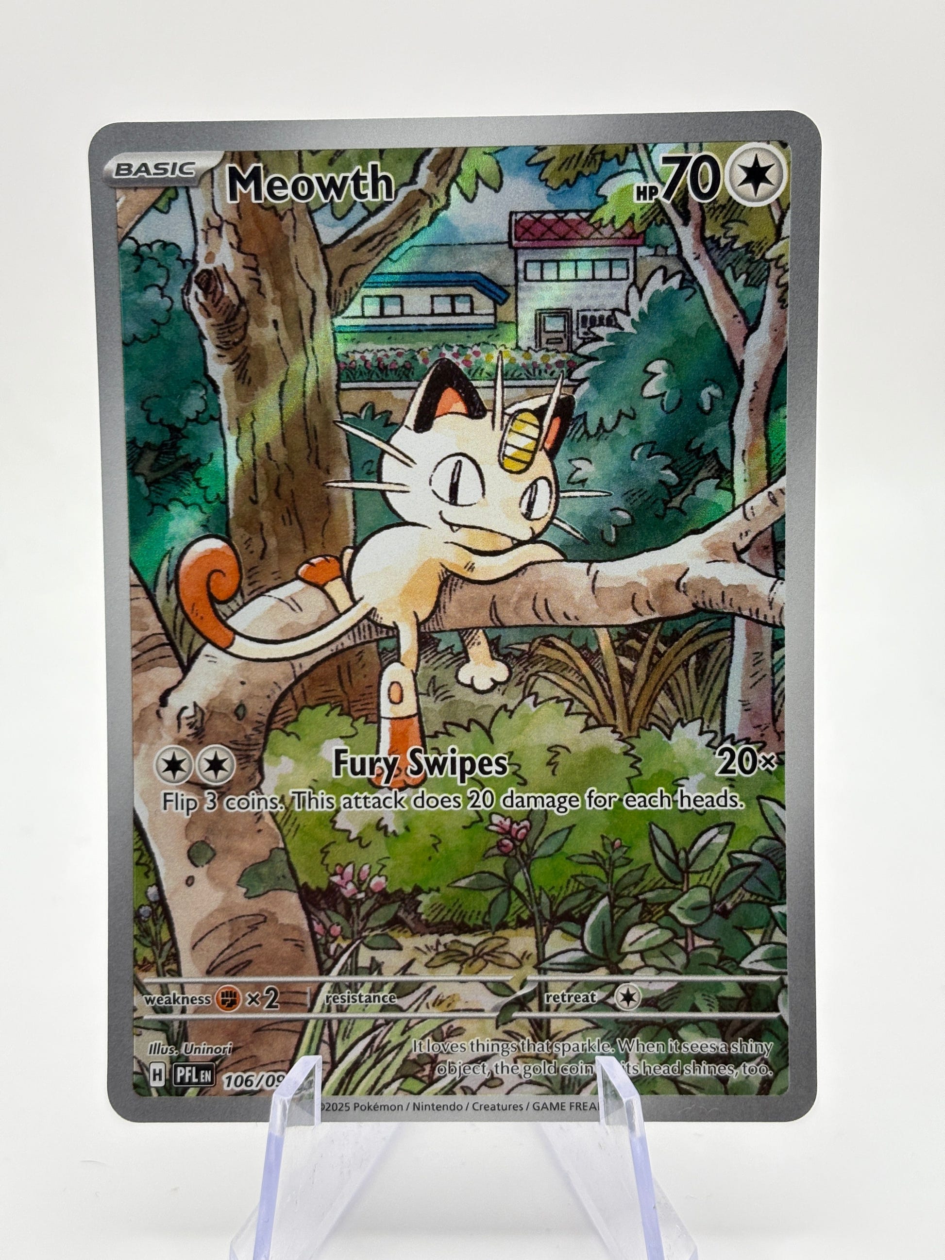 Pokemon TCG Phantasmal Flames - Meowth 106/094 Illustration Rare NM (1) FRENLY BRICKS - Open 7 Days image 1