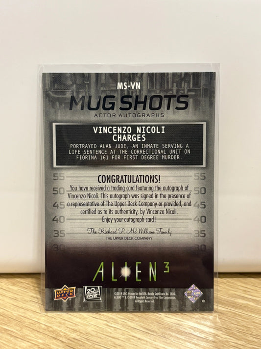 2021 Upper Deck Alien 3 #MS-VN Vincenzo Nicoli Mug Shots Autographs FRENLY BRICKS - Open 7 Days