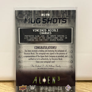 2021 Upper Deck Alien 3 #MS-VN Vincenzo Nicoli Mug Shots Autographs FRENLY BRICKS - Open 7 Days