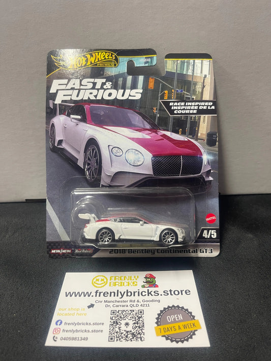 Hot wheels premium Fast & Furious 2018 Bentley Continental GT3 FRENLY BRICKS - Open 7 Days