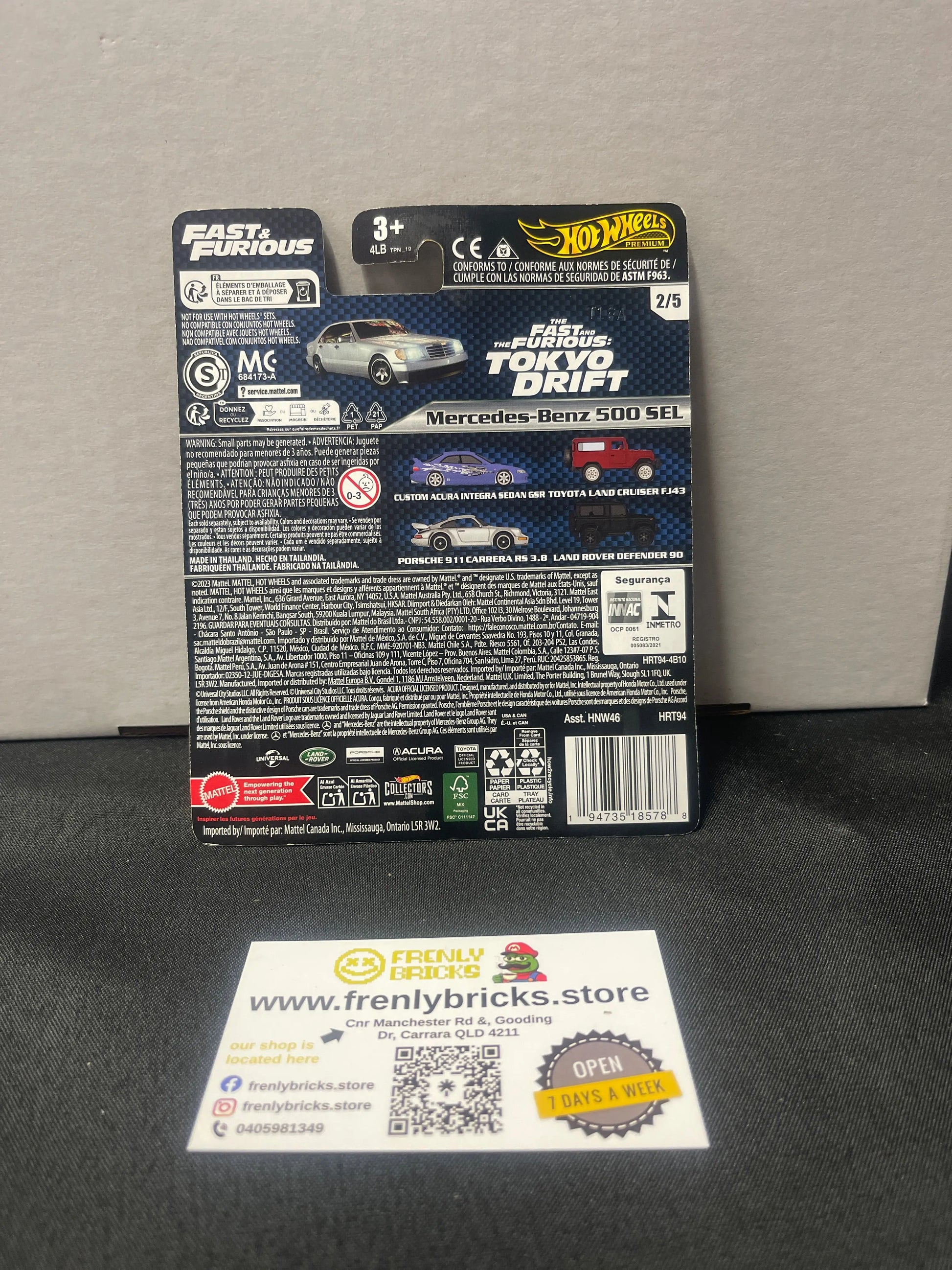 Hot Wheels Premium Fast And Furious Mercedes-Benz 500 SEL 2/5 FRENLY BRICKS - Open 7 Days