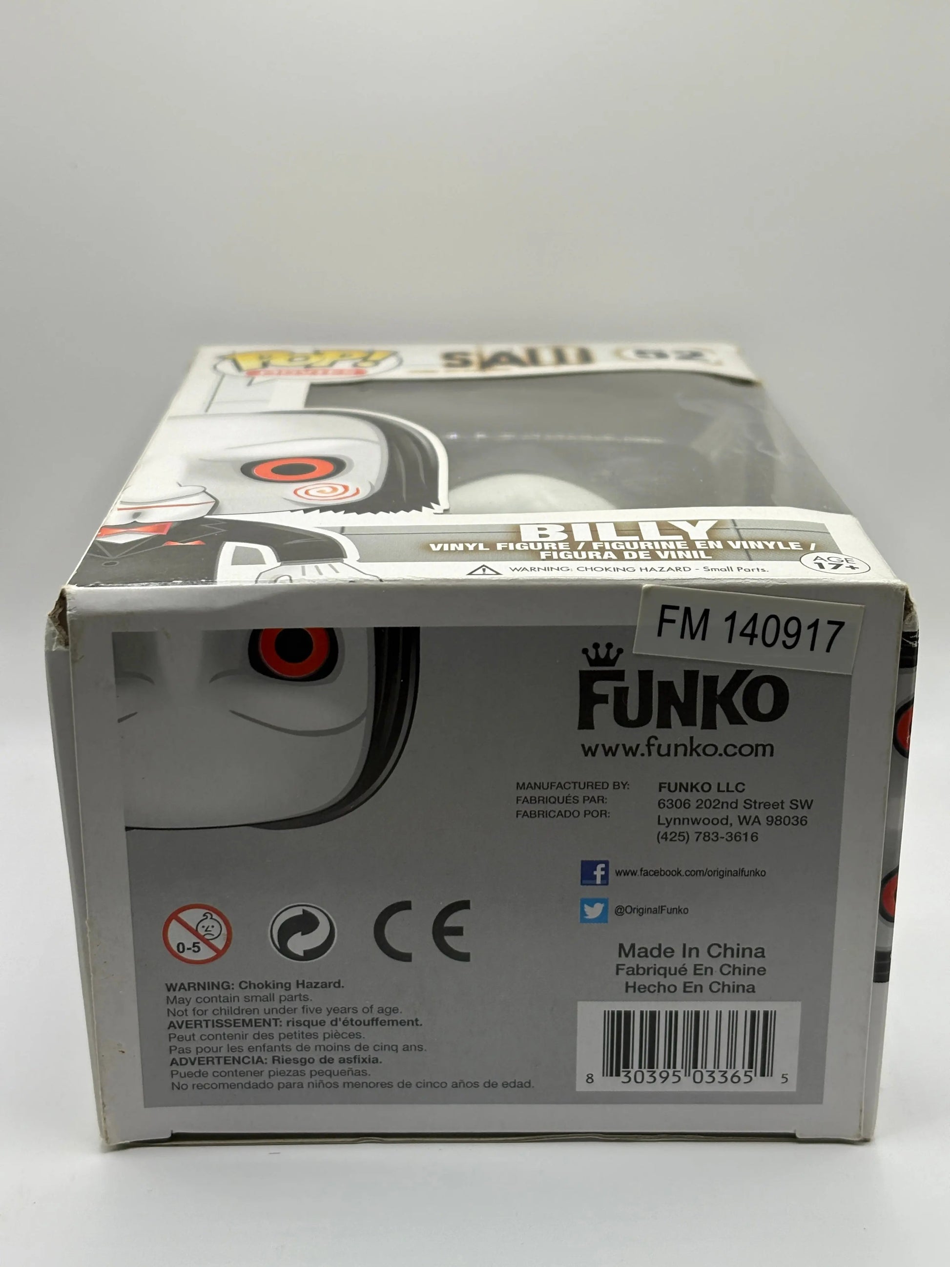 Funko POP! Movies SAW #52 Billy *box damage* FRENLY BRICKS - Open 7 Days