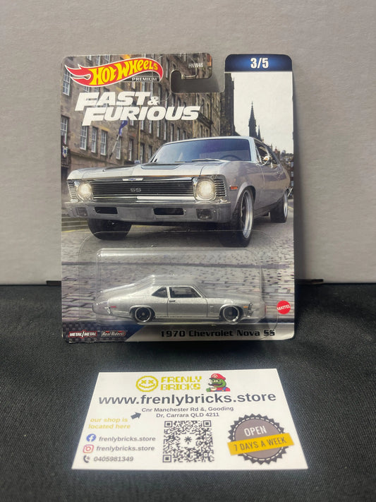 Hot Wheels-1970 Chevrolet Nova SS-Silver-Fast & Furious 3/5 FRENLY BRICKS - Open 7 Days