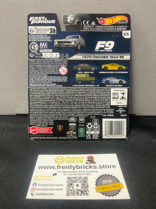 Hot Wheels-1970 Chevrolet Nova SS-Silver-Fast & Furious 3/5 FRENLY BRICKS - Open 7 Days