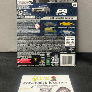 Hot Wheels-1970 Chevrolet Nova SS-Silver-Fast & Furious 3/5 FRENLY BRICKS - Open 7 Days